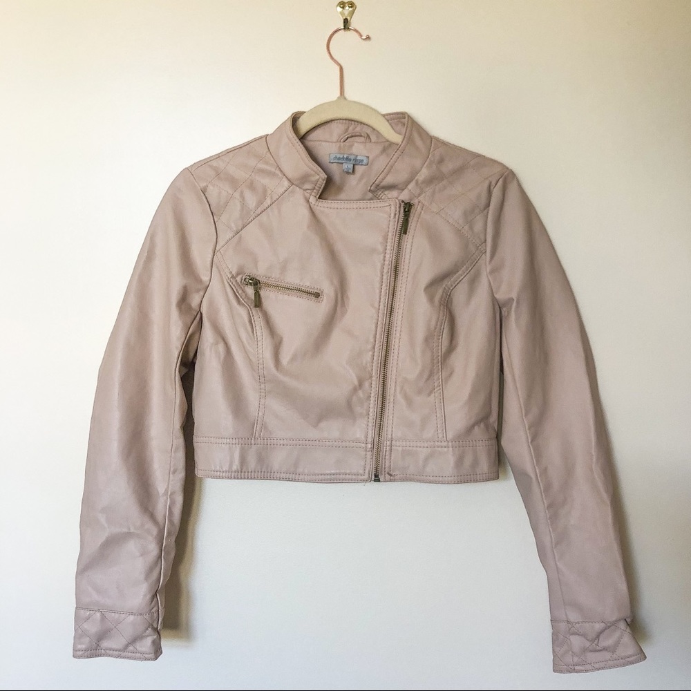 [Charlotte Russe] Blush Faux Leather Crop Jacket